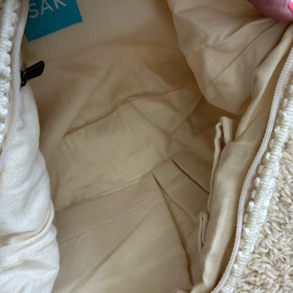 The Sak Bohemian Macrome Cream Fringe Shoulder Bag - Picture 14 of 15